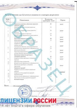 Образец приложение к диплому (страница 2) Новоаннинский Профессиональная переподготовка сотрудников 